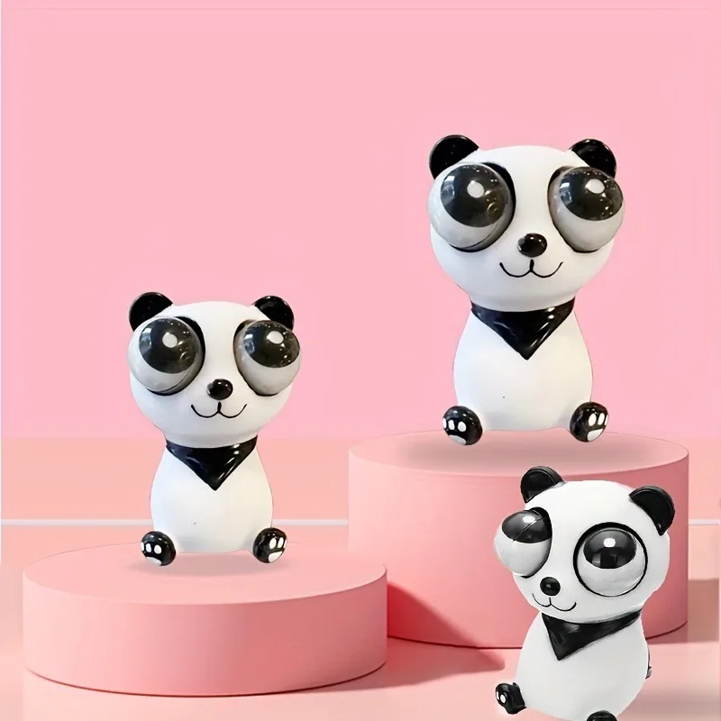 Panda Squeeze Toys Funny Stress Relief Squishy Toys with Pop Out Eyes Sensory Therapy Fidget Toys for Kids Adults with Autism