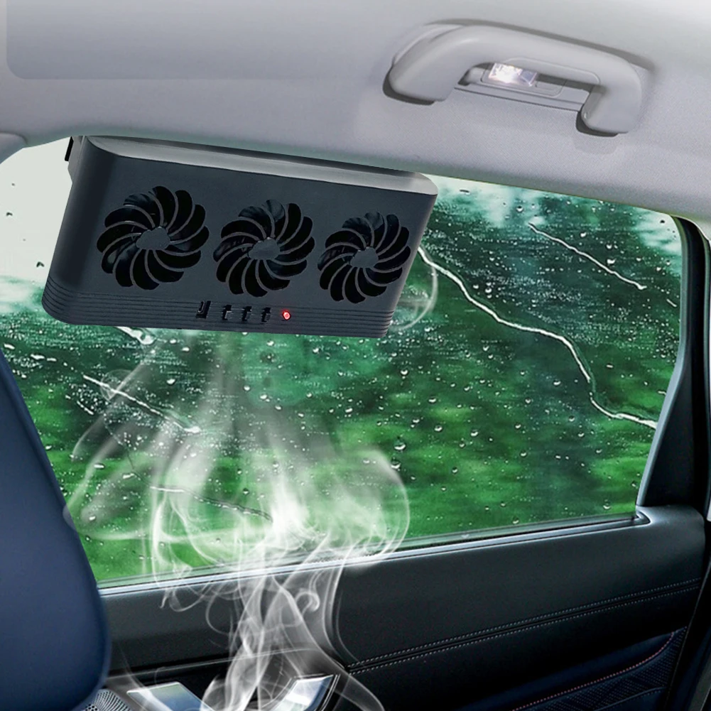 Solar Powered Car Exhaust Fan  Peculiar Smell Car Radiator Cooling Fan USB Powered Auto Ventilation Fan for All Cars