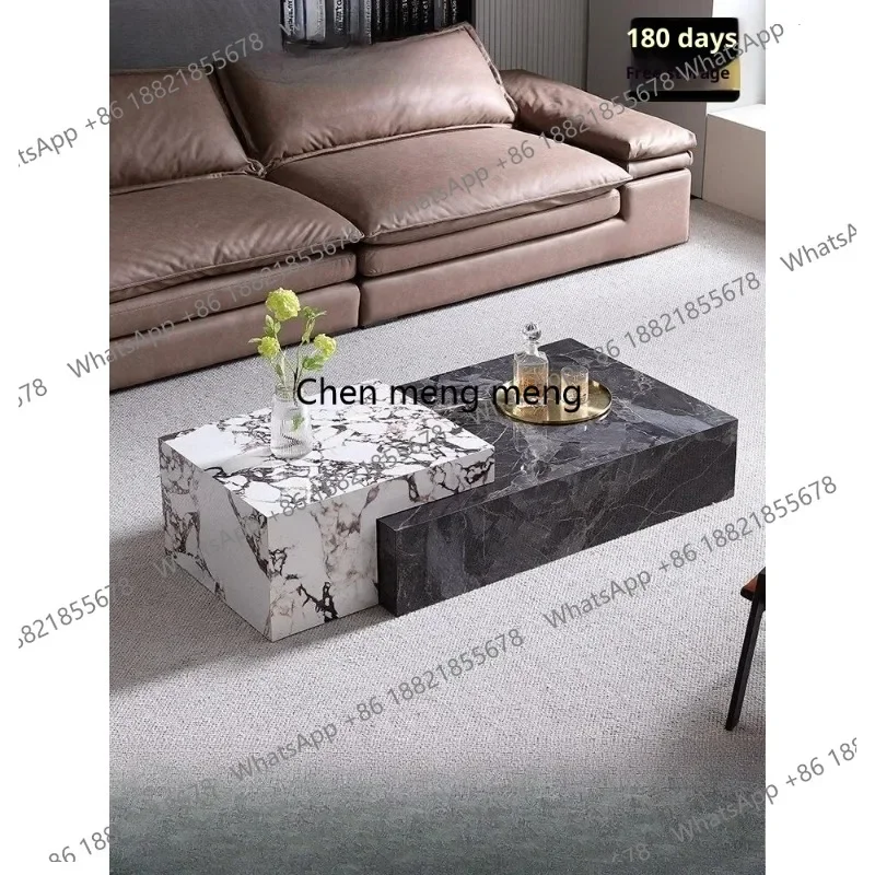 Modern Extendable Sintered Stone Coffee Table Nesting Hidden Drawers Solid Wood Scratch Resistant High Temp Safe Eco Living Room