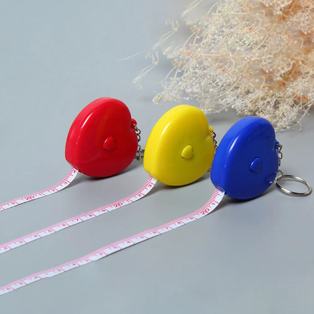 

10 pcs 1.5M Heart Shaped Retractable Measuring Tape Durable Pocket Size Flexible Sewing Medical Tool For Round Objects Body Tape