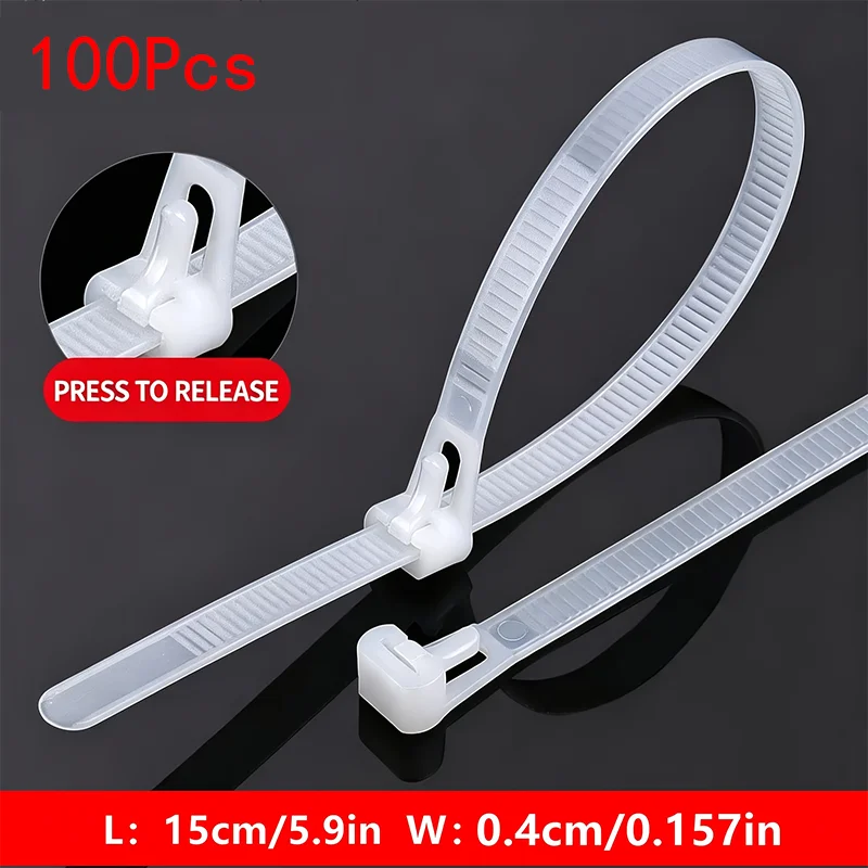 Reusable Self-Locking Plastic Nylon Cable Ties, Multi-Purpose Fasteners, Ribbed Design, Durable & Flexible, Indoor & Outdoor Use