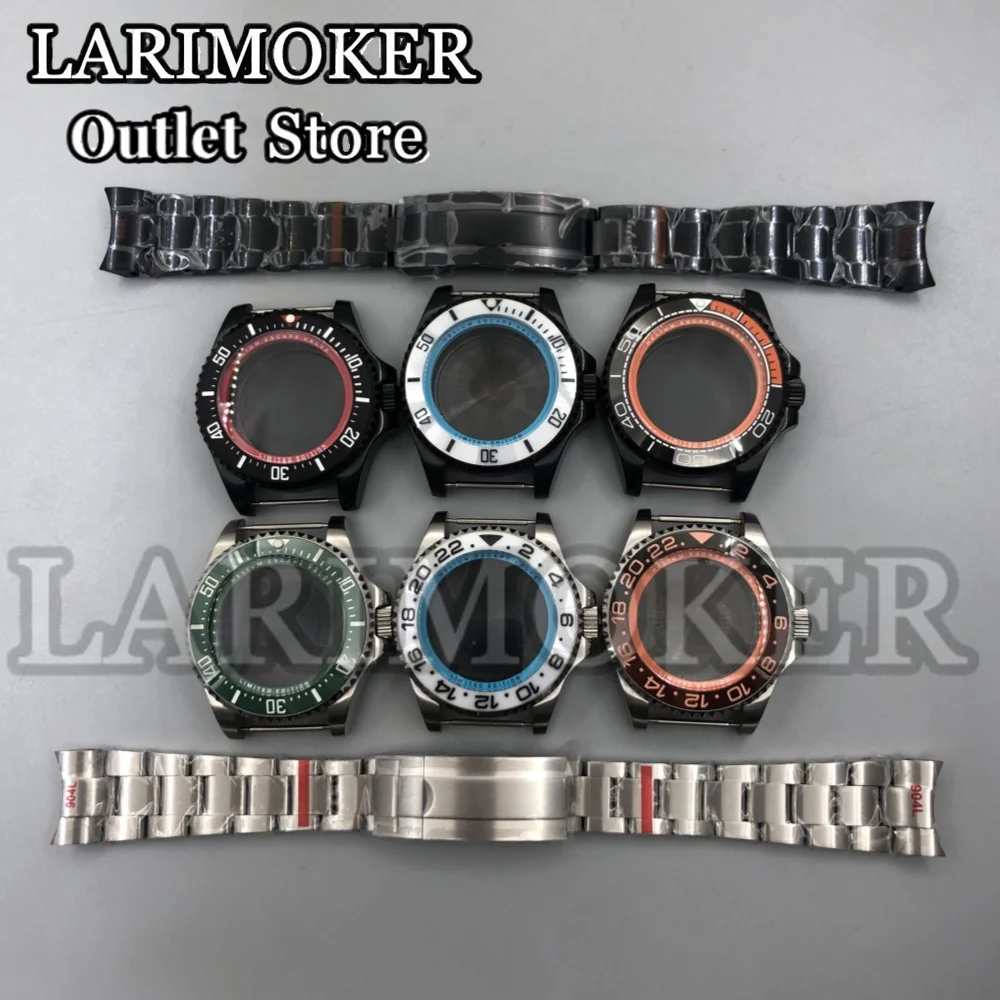 

LARIMOKER 43mm Stainless steel Gas valve Watch case fit NH35 ETA2824 PT5000 Miyota movement Multicolor Inner Shadow Circle