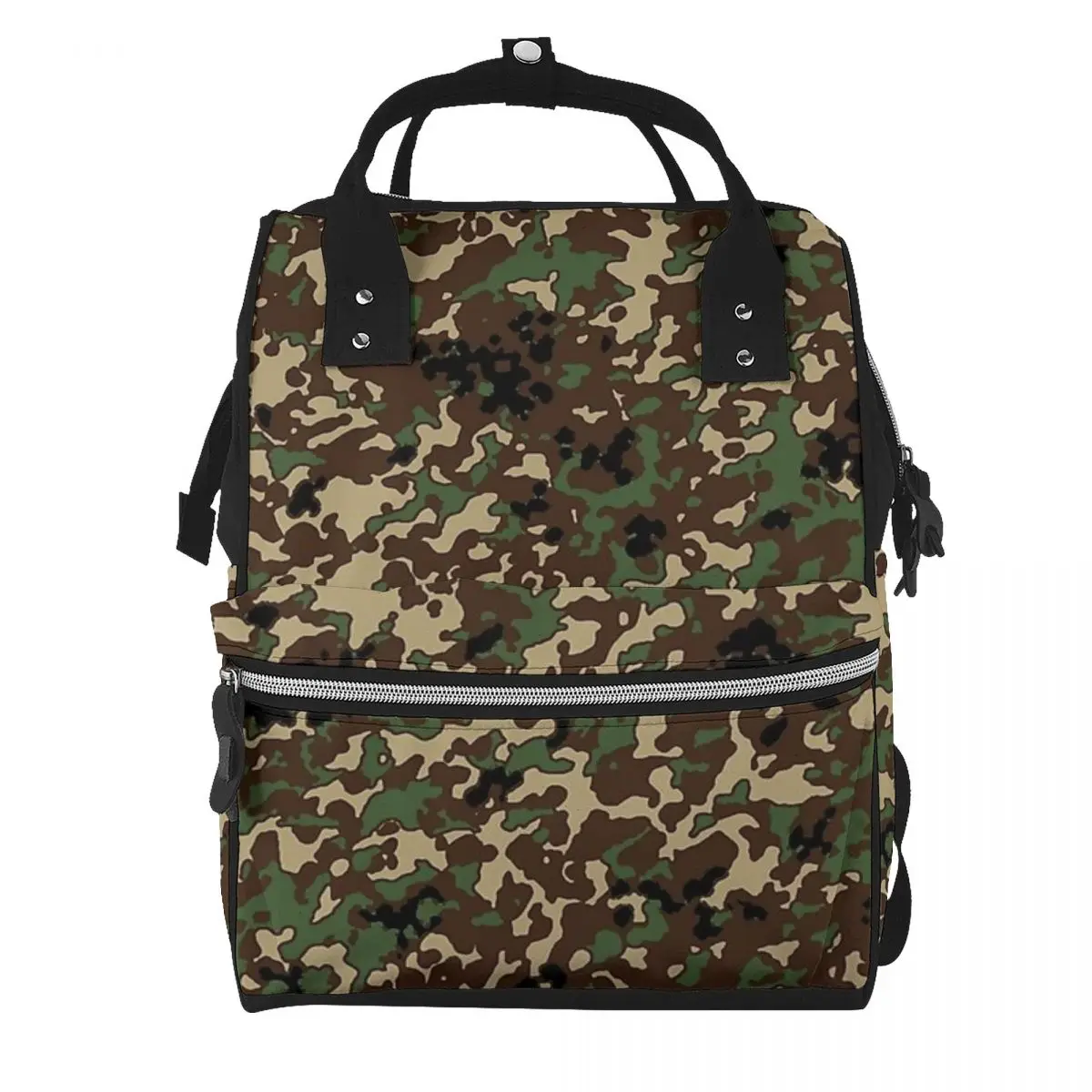 Flecktarn Camouflage Student Backpack School Bag Hiking Travel Daypack for Men Women Bookbag Shoulder Bags