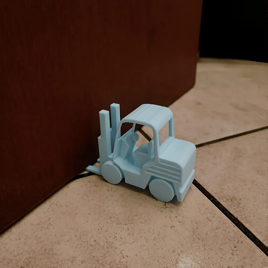 Mini Forklift Door Stopper Cute Truck Door Stop 3D Printed Ornament Industrial Style Ornament Floor Door Holder for Bedroom Door