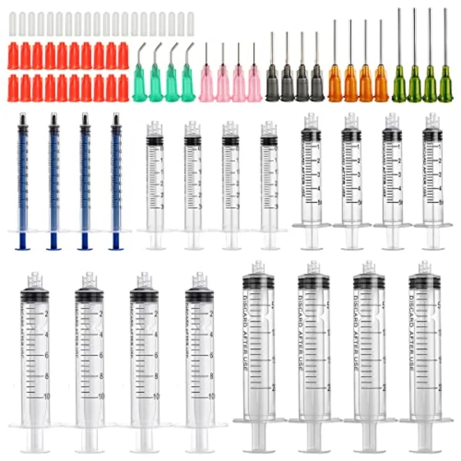 

Glue Applicator Syringe with Blunt Tip Needle and Cap for Liquid Glue Ink Perfume Lip Gloss Making