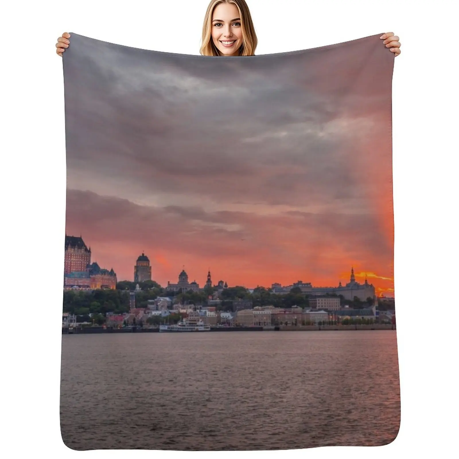 

Quebec Sunset Throw Blanket Decoratives Hairys Thermals For Travel Plaid on the sofa Blankets