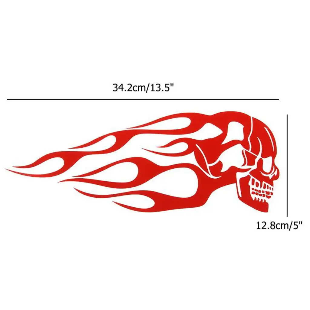 Picture 6: Flame Skull Badge Gas Tank Sticker Durable Vinyl Graphic for Real Motorcycle Modified Parts