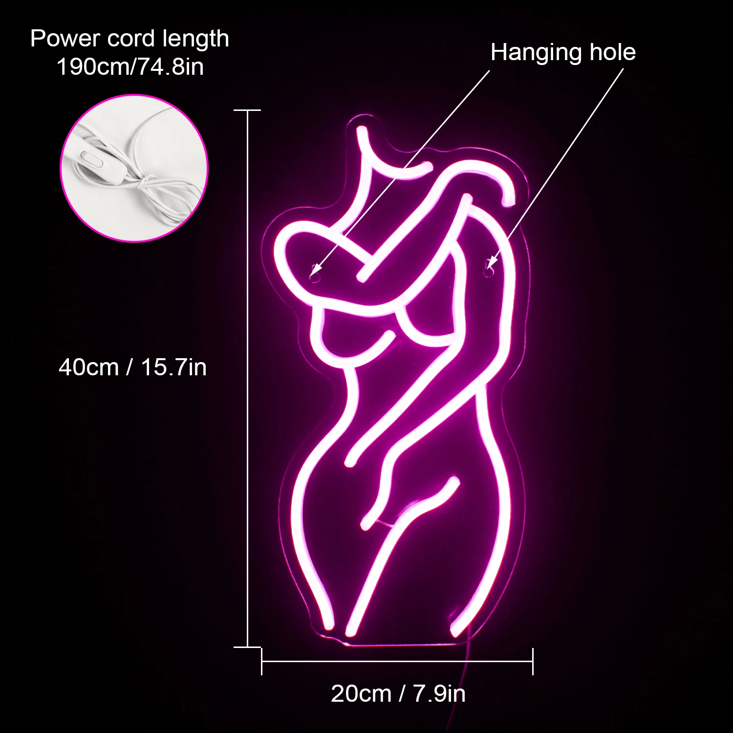 Imagem -03 - Pink Led Neon Sign For Wall Decor Sexy Lady Light up Quarto Homem Caverna Casa Cerveja Bar Loja Hotel Party Gifts