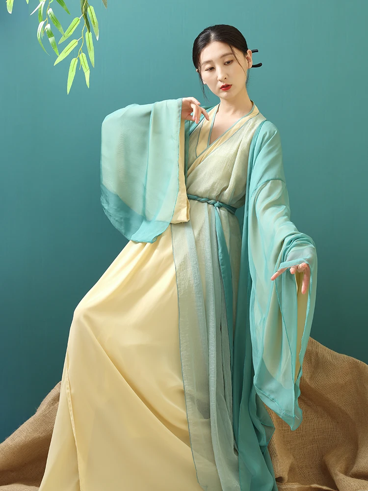 Classical Dance Practice Clothes Wei Style Female Han Costume Wide Sleeve Elegant Gauze Show China Dancing Dress New Suit