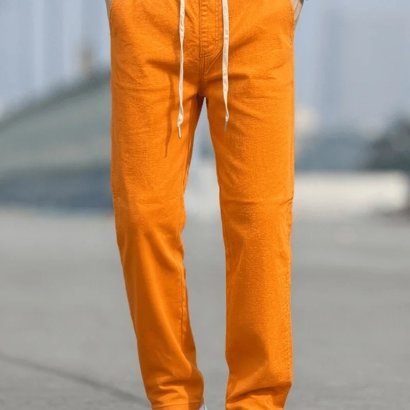 Men's jeans, elastic waist, hand washable,  wear-resistant and durable, business formal wear is suitable for all seasons