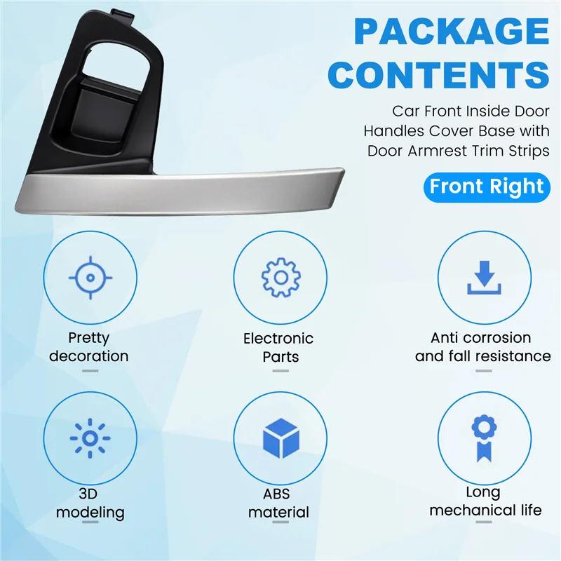 

Car Front Inside Door Handles Cover Base With Door Armrest Strips For Nissan QASHQAI J10-T47C