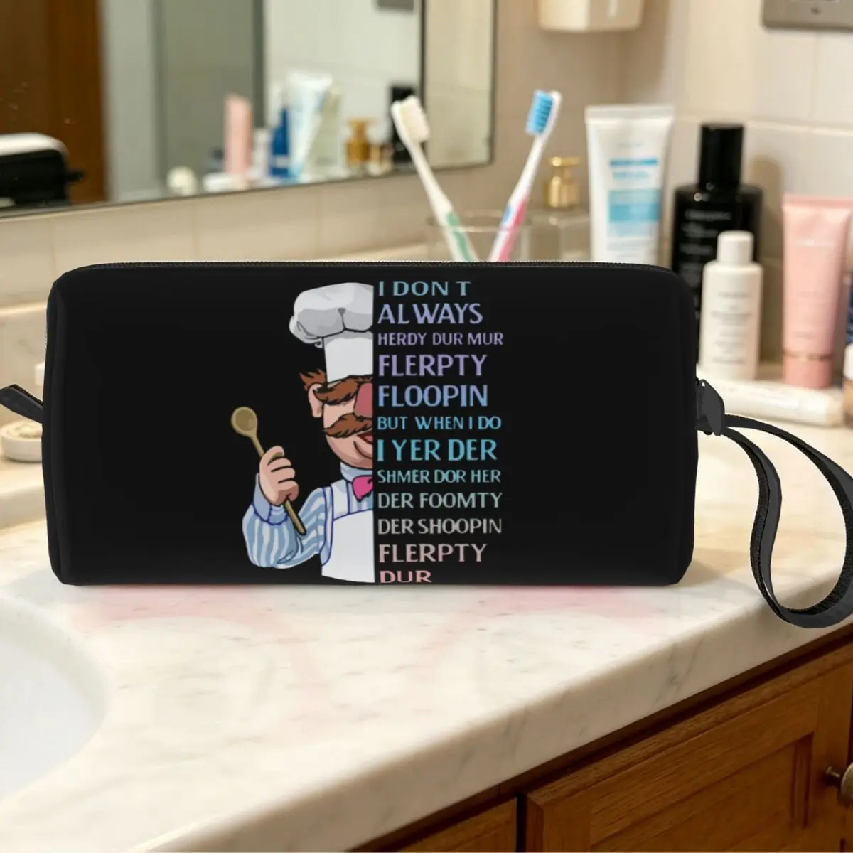 The Swedish Chef - I Dont Always Herdy Dur Mur Makeup Bag Cosmetic Organizer Storage Dopp Kit Women Beauty Travel Pencil Case