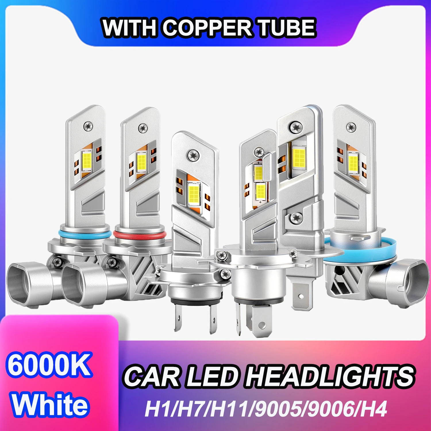 2 Stück 20000Lm Universal LED Canbus Scheinwerfer OHNE LÜFTER LED Nebelscheinwerfer H4 H7 H11 Upgrade CSP 3570 Hochleistungs-Glühbirne 9005 9006 H1