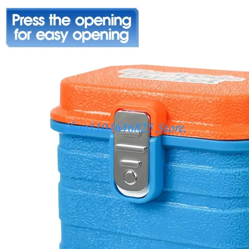 Welding Supply Storage Bucket with Ribbed Plastic Body, Press-Lock Top, and Portable Workshop Electrode Storage