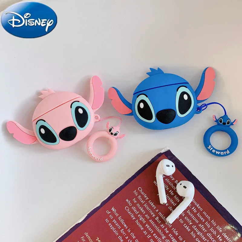 3d Disney Stitch Engelhoes Voor Apple Airpods 1 2 3 3e Hoesje Voor Airpods Pro Case Schattige Cartoon Oortelefoon Case Accessoires