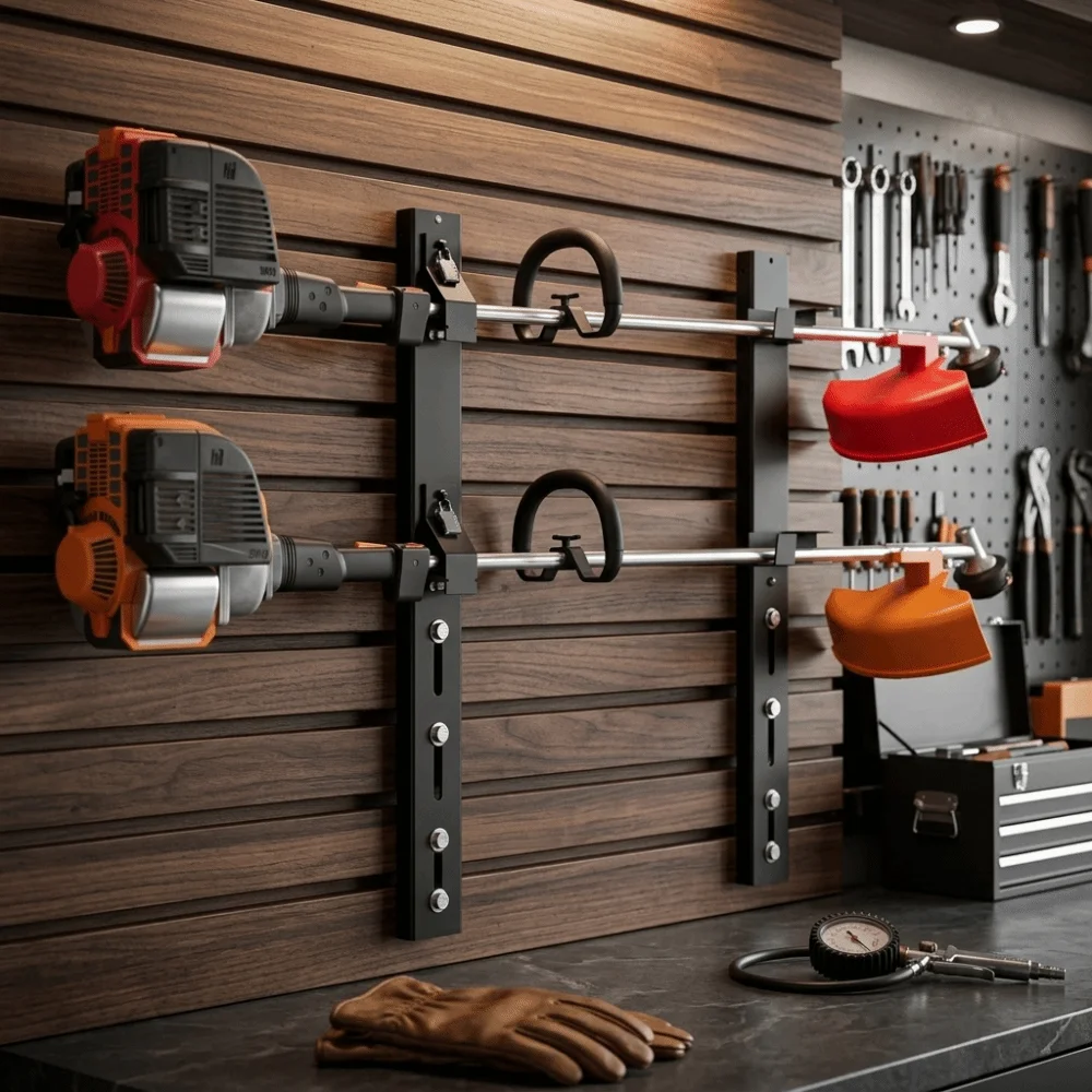 Heavy Duty Lawn Mower Storage Bracket Metal Thickened Solid Steel Garden Tool Rack Weather Resistance Multiple Layer
