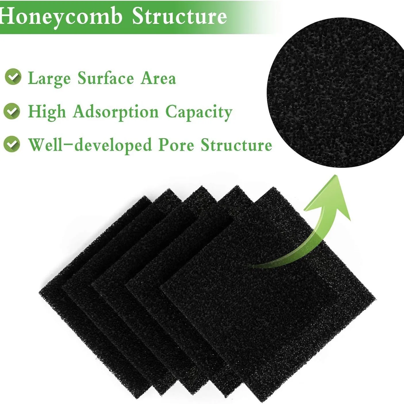 5pcs Activated Carbon Filter Sponge for Soldering Smoke Absorber 130×130×10mm