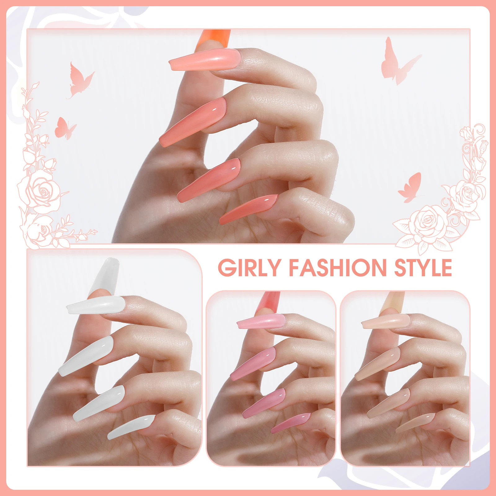 روزاليند ألوان نقية صغيرة جل طلاء الأظافر جل 5/8 قطعة شبه دائم الصلبة جيل للأظافر ورنيش نقع قبالة UV هلام لقاعدة معطف فوقي