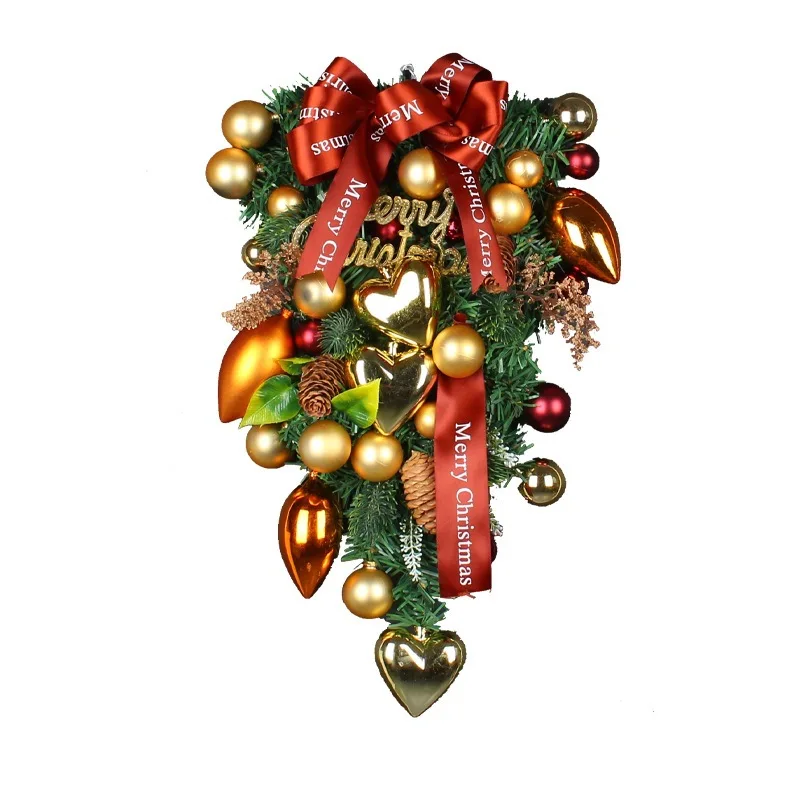 

Doors windows Christmas Wall Hanging Decorations Bows Inverted Heart Shaped Wreaths