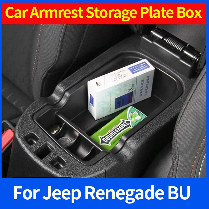 

For Jeep Renegade BU 2015 2016 2017 2018 2019 2020 2021 2022 2023 2024 2025 Car Central Armrest Box Storage Tray Accessories
