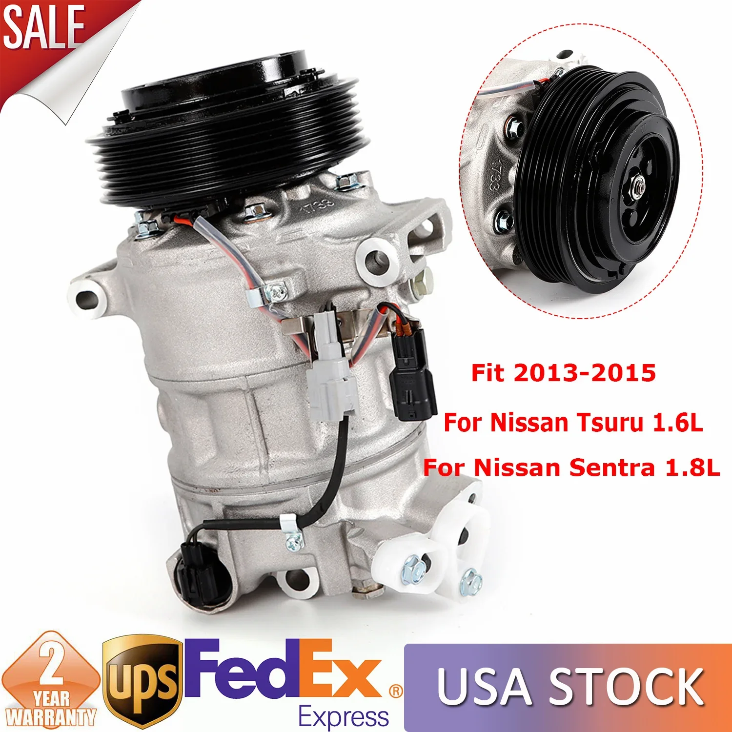 AC A/C Compressor 98585 For Nissan Sentra 1.8L &Amp;Tsuru 1.6L 2013 2014 2015 2016