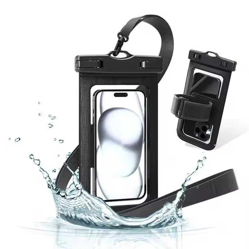 2-in-1 wasserdichte Armbandtasche Handyhülle für IPhone 16 15 14 13 12 11 Pro Max Plus 16Pro 15Pro Schwimmen Trockentasche Abdeckung mit Lanyard