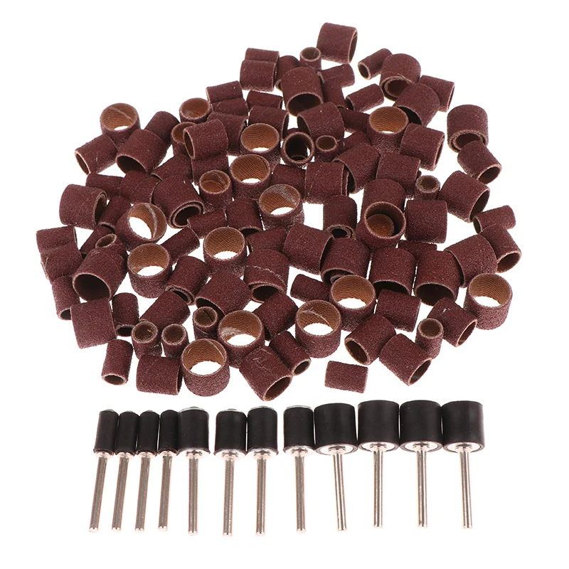 

102/132pcs Sanding Drum Set 1/4 3/8 1/2 Inch Sanding Bands With Sanding Mandrels For Nail Accessories