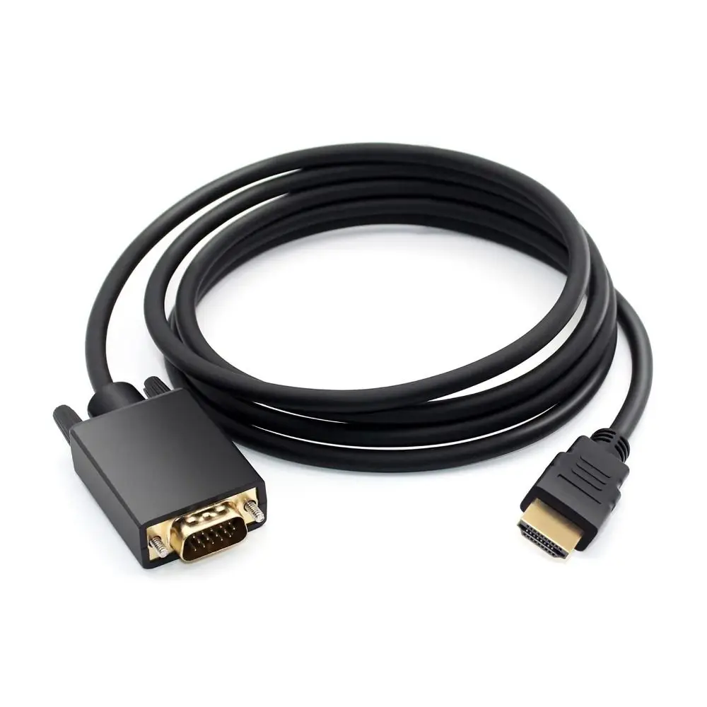 1080P HDTV para VGA Cabo Banhado A Ouro Suporte Converter Cabo Adaptador de Sinal 1.8m 3m para Projetor de Monitor de Laptop