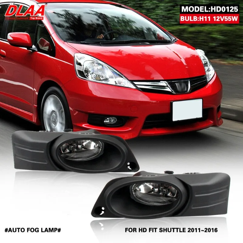 For Honda Fit Shuttle US Version 2012 2013-2016 Halogen Bumper Fog Lights Driving Lamps w/Switch and Kits Pair Set Left+Right
