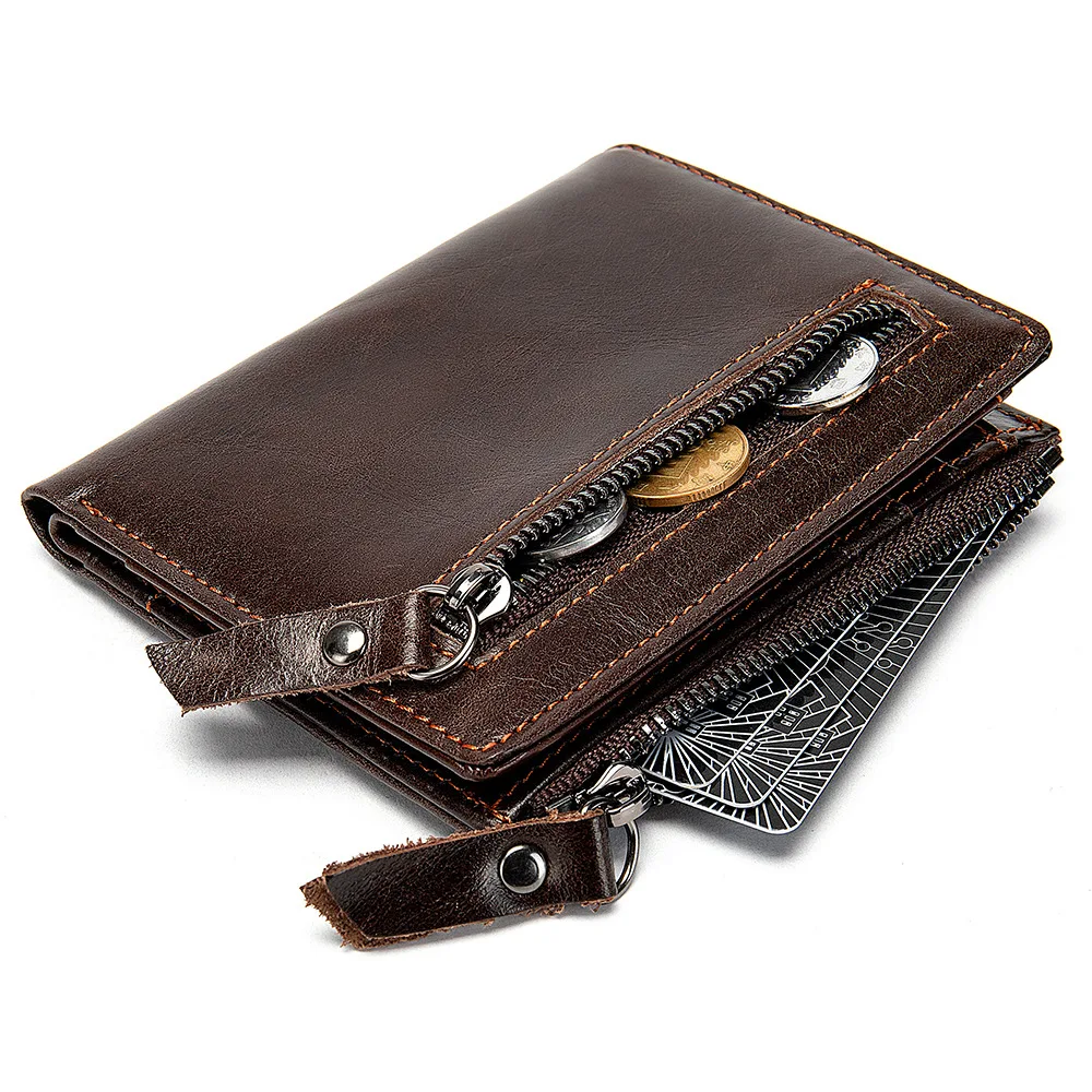 New men's retro casual leather wallet multi-functional waterproof wear-resistant all-in-one real cowhide wallet