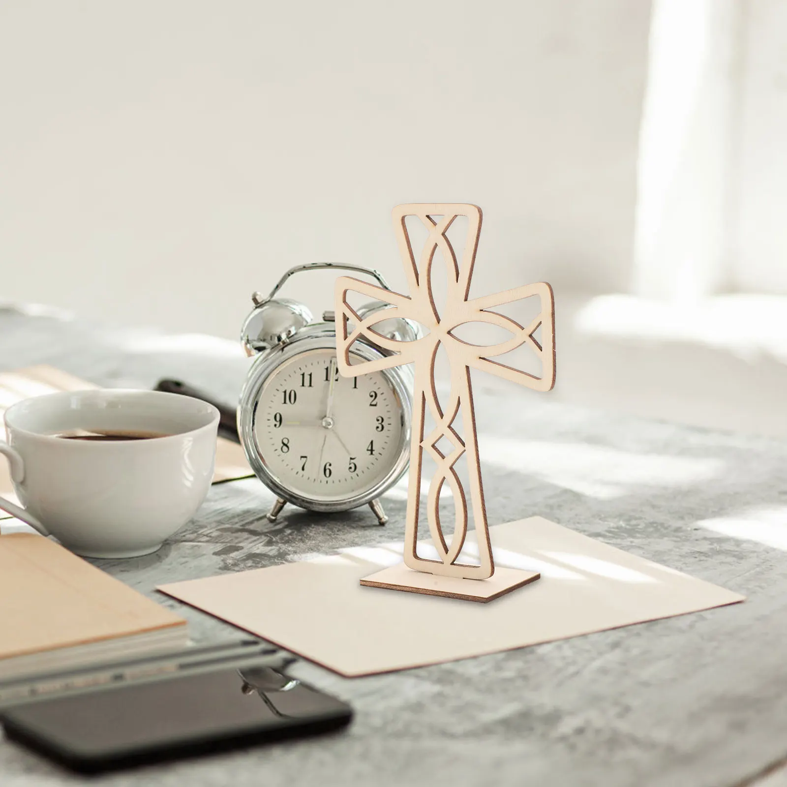 

10Pcs Wooden Cross Ornament Decorative Wood Cross Craft for Home Office Bedroom Unique Handmade DIY Supplies DIY Wood Material