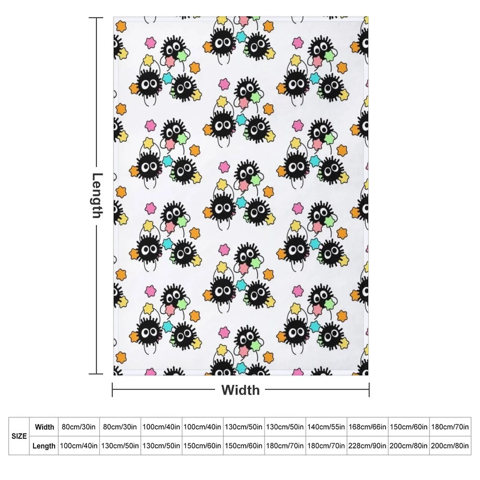 Happy Soot Sprites Throw Blanket Beach Thin Extra Large Throw Soft Big Blankets