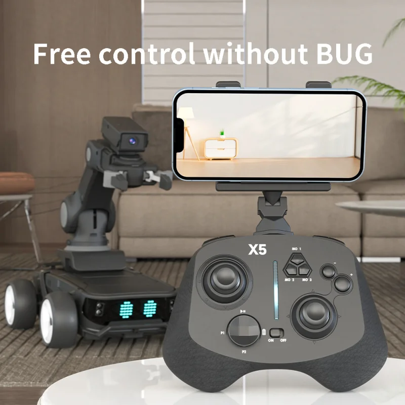 F07 Intelligent RC Robot Car with Infrared Recognition & Programmable Modes - White/Black, Kids Educational Gift