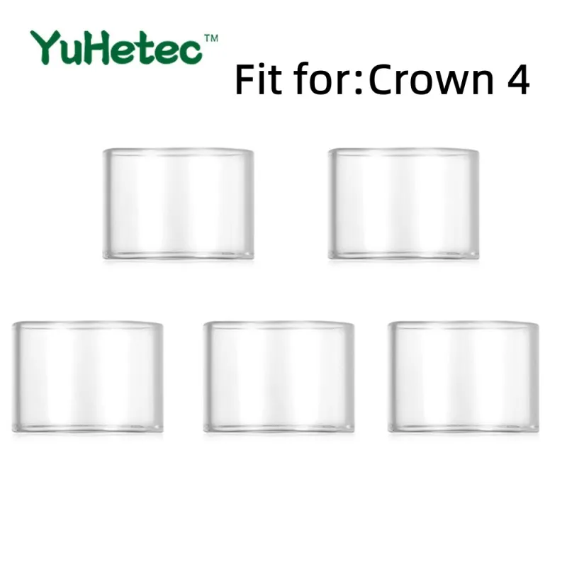 หลอดแก้วสำรอง yuhetec ของแท้5ชิ้นสำหรับเครื่อง uwell Crown 4หลอดรุ่น6มล./รุ่นตรง4มล.