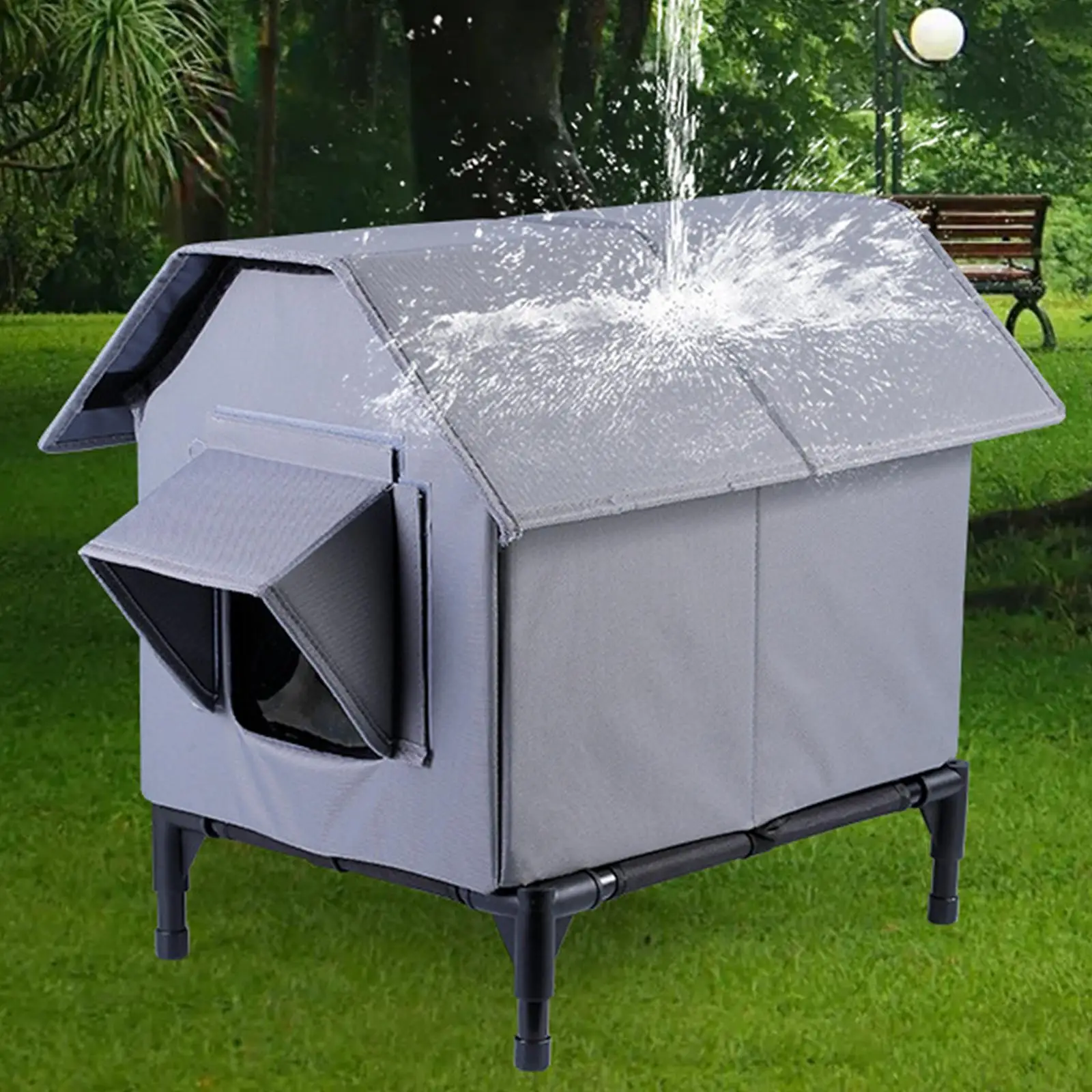 Maison jambe surélevée pour grange confortable hiver chaud été refroidissement pliable imperméable polyvalent Cube abri pour chat