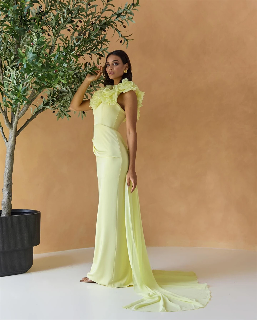 Vows ดอกไม้ชุดราตรีผู้หญิง Elegant Party Dresses 2025 Custom Made ชีฟองชุดบอลชุด Fishtail กระโปรง Robe Soiree Prom