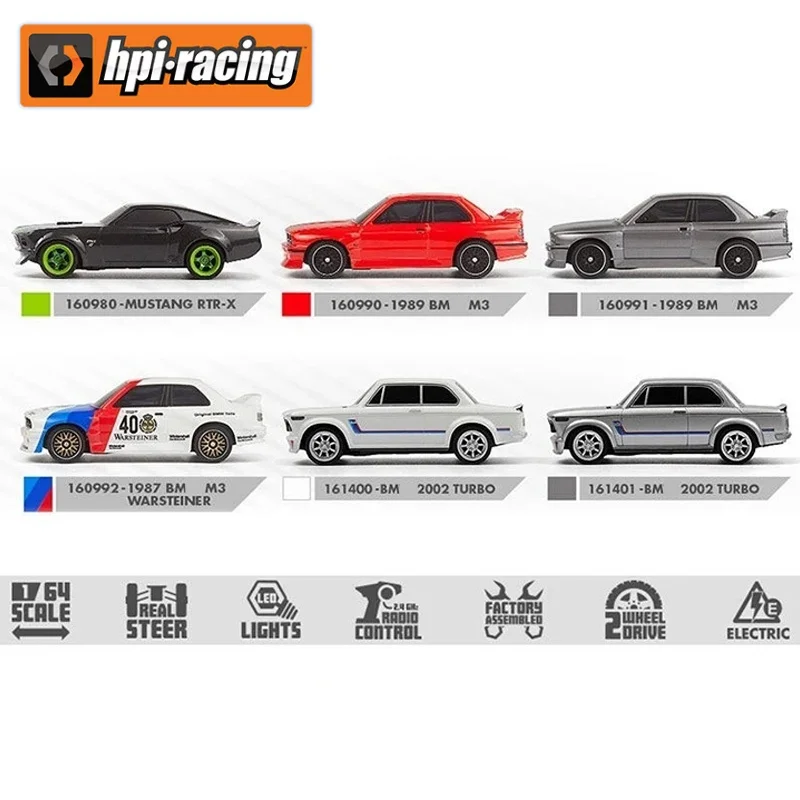 

HPI 160990 160991 160992 161400 161401NANO-TTR 1:64 MINI Electric Drift Car RC Remote Control Flat Sports Car Collectible Toys