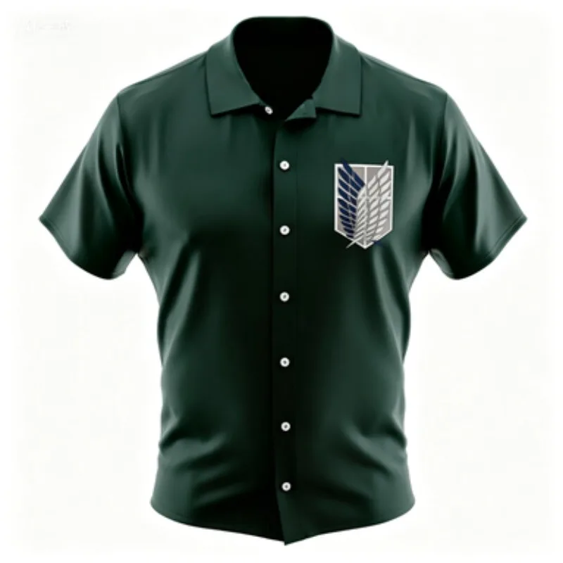 2026 Men's Summer Casual Collar Shirt Anime Short Sleeved Shirt Loose Casual Half Sleeved Shirt view 4