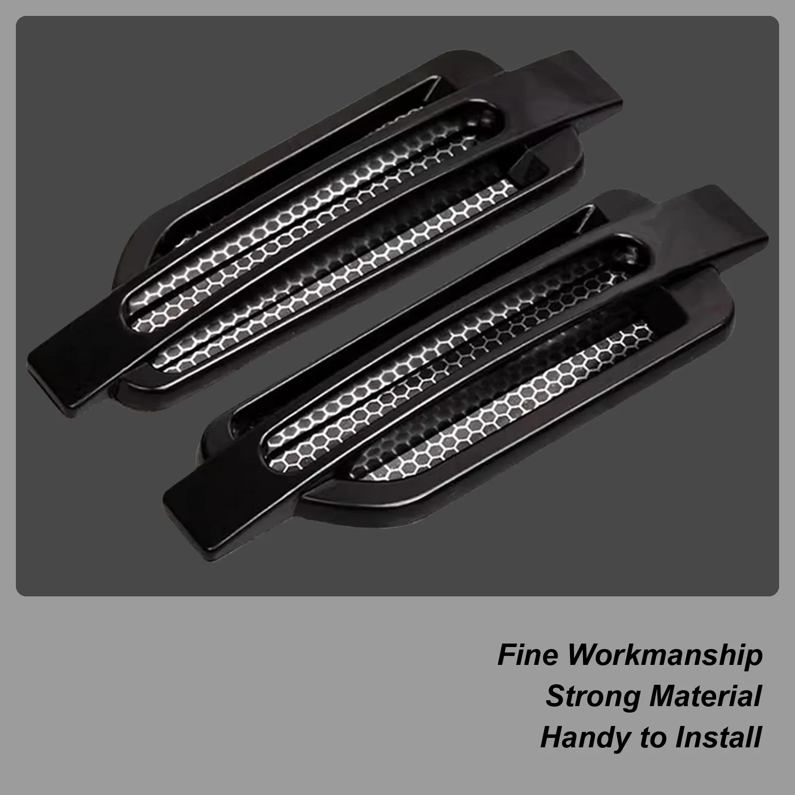 

Side Air Vent For Car 2 Pieces Air Flow Intake Cover Side Vent Decorative Decal Sticker For Vehicle Hood Bonnet Engine Truck
