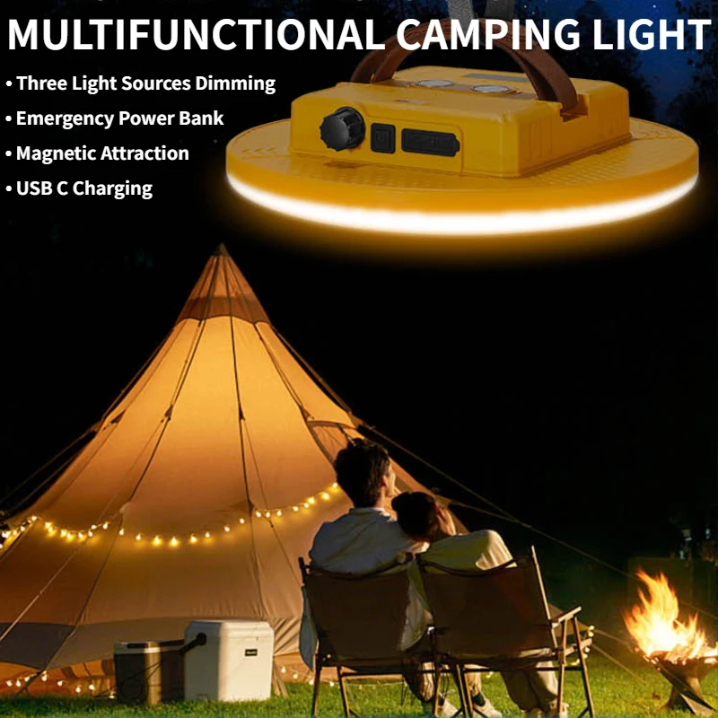 

Outdoor Floodlight Camping Lantern Portable Tent Ambient Light Rechargeable Super Bright Emergency Lamp Waterproof Work Light