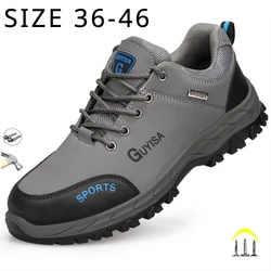 New Men Casual Sneakers Steel Toe Safety Shoes Indestructible Construction Working Shoes Breathable Work Safety Boots Size 36-46