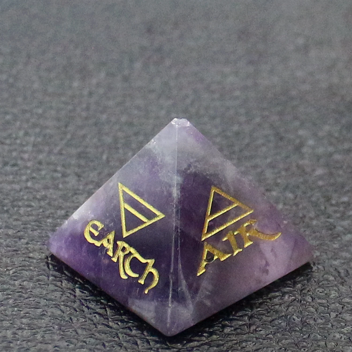 Natural Crystal Quartz Lapis Lazuli Gem Pyramid Four Element Air Water Fire Earth Symbol Energy Tabletop Jewelry Healing Stone