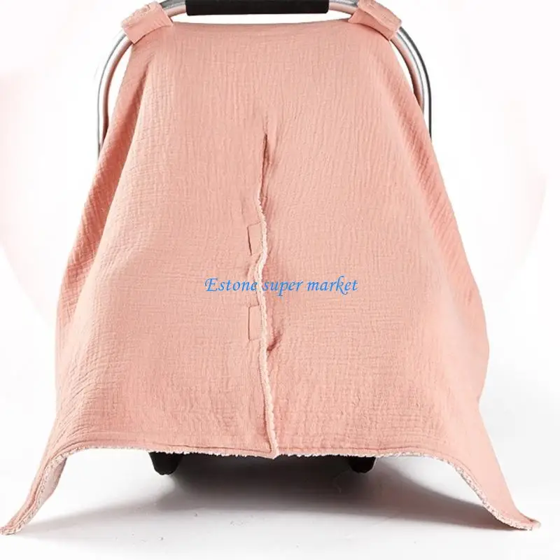 090B Double Side Carseat Cover for Baby Lightweight and Breathable Infant Canopy Dustproof Protector Case Newborns Blanket