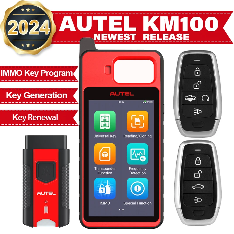 Autel KM100 KM100X Key Fob Programmer Universal Smart Key Generator Remote Immobilizer Tool Free Lifetime Update PK IM508/ IM608