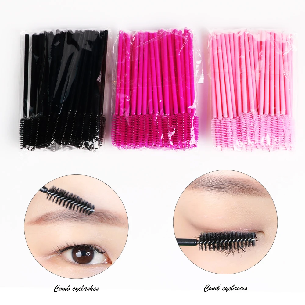 100Pcs Eyelash Brushes Disposable Eyelash Extension Brush Eyebrow Brush Makeup Tool For Mascara Wands Applicator Spoolers Tools