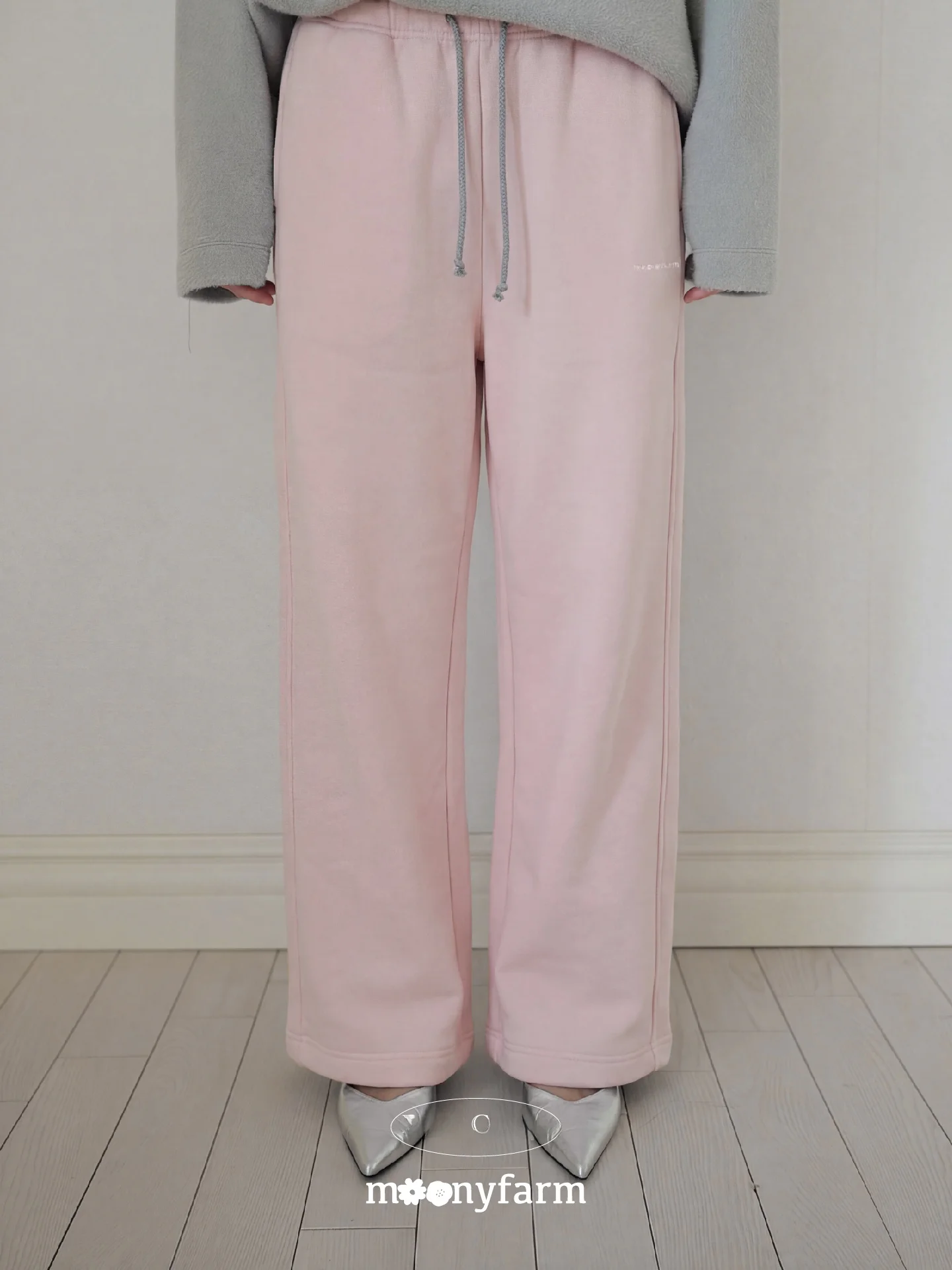 

Moonyfarm Fce Lined Loose Straight Leg Sweatpants Elastic Waist Adjustable Cuff High Waist Long Pants Cotton Polyester Blend