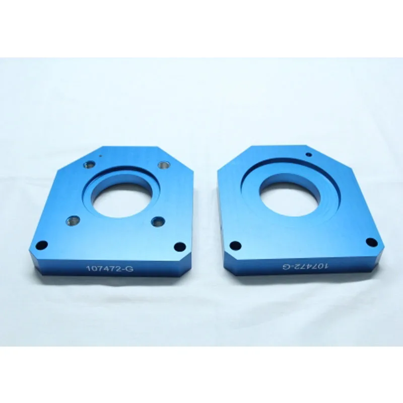 

Custom CNC Machined Blue Anodized Aluminum Mounting Flange with Threading and Precision Measurement for Industrial Systems