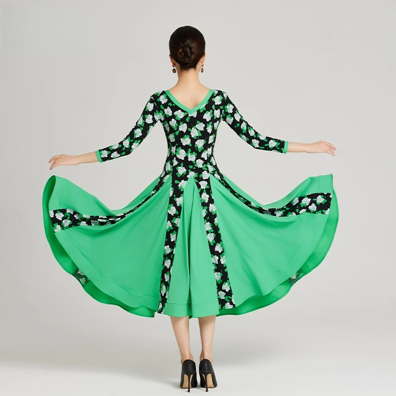 2025 Nieuwe hoogwaardige ballroomdansjurk voor dames Standaard moderne dansjurk voor dames Oefenkleding Costomes