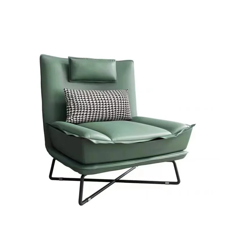 

Household living room single sofa chair, microfiber leather simple backrest meeting chair