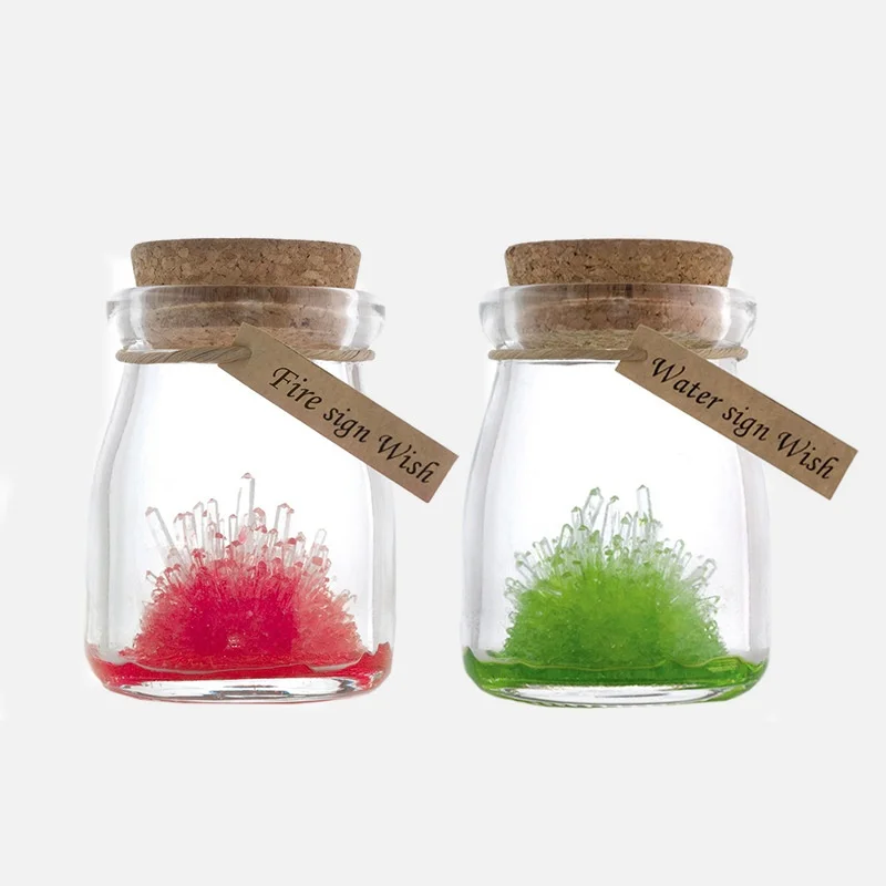 Kit educativo de experimentos científicos de cultivo de cristal, juguetes de rocas de cristal hechos a mano para el desarrollo de la inteligencia de los estudiantes